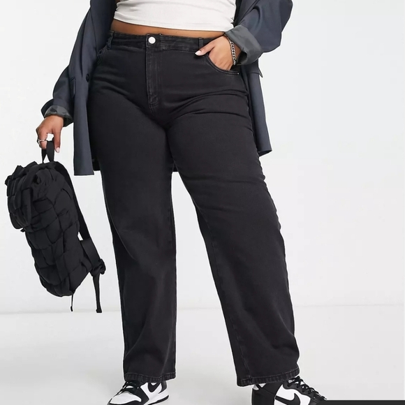 Cotton:On Curve Loose Straight Leg Jeans in Black Size Women's 14 NEW with Tags - Picture 1 of 14